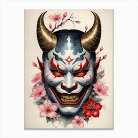 Floral Irezumi The Traditional Japanese Tattoo Hannya Mask (32) Canvas Print