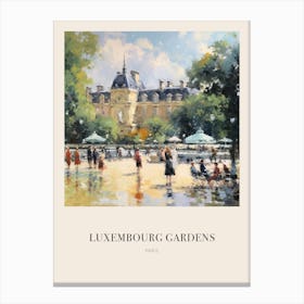 Luxembourg Gardens Paris 3 Vintage Cezanne Inspired Poster Canvas Print