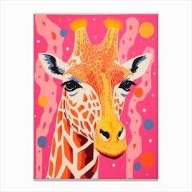 Abstract Giraffe Yellow & Pink Pattern 1 Canvas Print