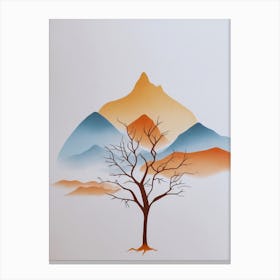 Tree In The Mountains Canvas Print