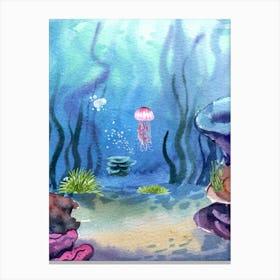 Under The Sea waterclor Canvas Print