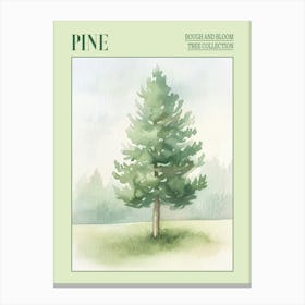 Pine Tree Atmospheric Watercolour Painting 1 Poster Canvas Print