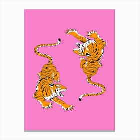 Tiger On Pink Background 2 Lienzo