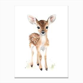 Baby Deer Watercolour Nursery 10 Canvas Print