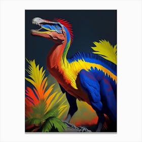 Eotyrannus Primary Colours Dinosaur Canvas Print
