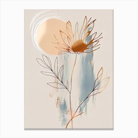 Delicate Flower - Abstract Minimal Boho Beach Canvas Print