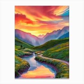 Sunset In The Mountains 81 Canvas Print