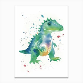 Baby Giganotosaurus Dinosaur Watercolour Illustration 1 Canvas Print