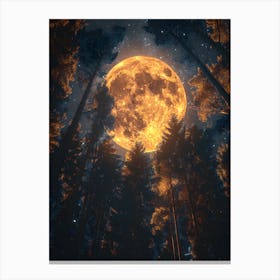 Full Moon In The Forest 1 Canvas Print