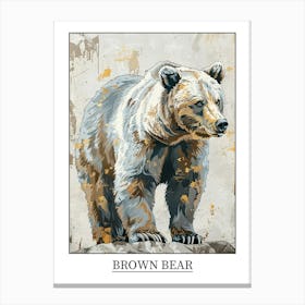 Brown Bear Precisionist Illustration 3 Poster Canvas Print