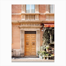 The Wooden Door Travel Photography Bologna Europe Canvas Print