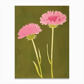 Pink & Green Gaillardia 2 Canvas Print
