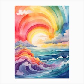 Rainbow Over The Ocean Canvas Print