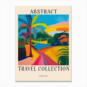 Abstract Travel Collection Poster Puerto Rico 3 Canvas Print