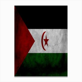 Western Sahara Flag Texture Canvas Print