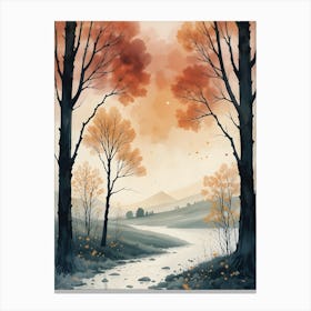 Autumn Landscape Painting Canvas Print