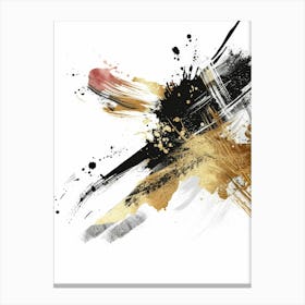 Abstract With Gold And Black Paint Canvas Print