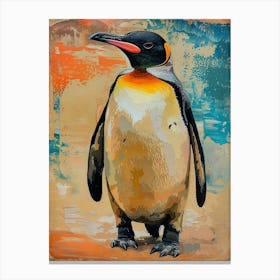 Galapagos Penguin Signy Island Colour Block Painting 2 Canvas Print