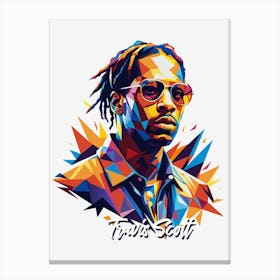 Travis Scott 02 Portrait Music Icon WPAP Pop Art Style Canvas Print