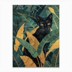 Black Cat In The Jungle 5 Canvas Print