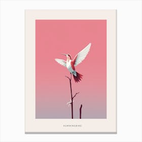 Minimalist Hummingbird 1 Bird Poster Canvas Print