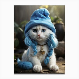 Cat In A Hat Canvas Print