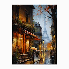 Rainy Day Romance In Paris Canvas Print