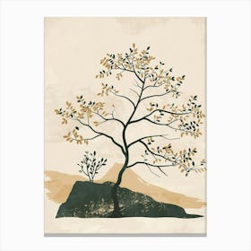 Alder Tree Minimal Japandi Illustration 1 Canvas Print