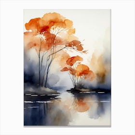 Watercolor Of Trees 9 Canvas Print