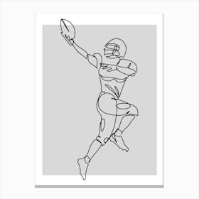 American Football Player Catching The Ball Canvas Print