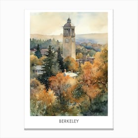 Berkeley Watercolor 3 Travel Poster Canvas Print