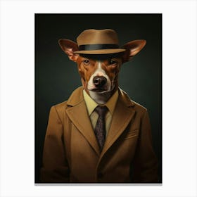 Gangster Dog Basenji Dog 3 Canvas Print