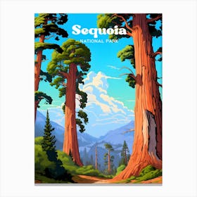 Sequoia National Park California Trees Modern Travel Art Canvas Print