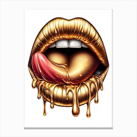 Lips Dripping Canvas Print