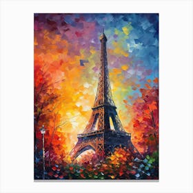Eiffel Tower Paris France Monet Style 9 Canvas Print