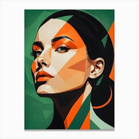 Geometric Woman Portrait Pop Art (6) Canvas Print