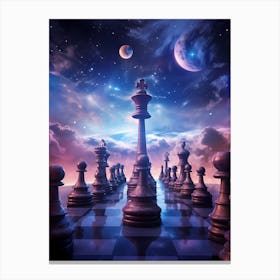 Chess Pieces On The Board Canvas Print