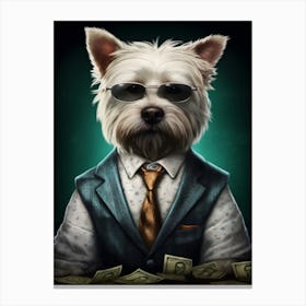 Gangster Dog West Highland White Terrier 4 Canvas Print