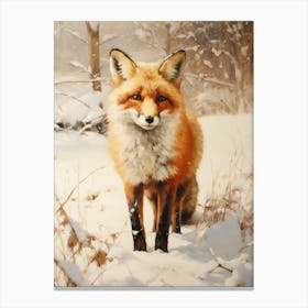 Fox In The Snow Canvas Print