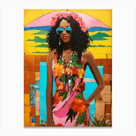 Hawaiian Girl-Festival Vibes -Sunshine Delights Canvas Print