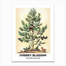 Cherry Blossom Tree Storybook Illustration 2 Poster Canvas Print