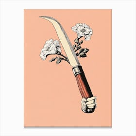 Knife With Flowers Canvas Print