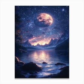 Moon And Stars 18 Canvas Print