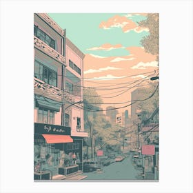 Bangkok Thailand Travel Illustration 4 Canvas Print