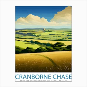 Cranborne Chase Aonb Print English Countryside Art Rural Landscape Poster Dorset Wiltshire Scenery Wall Decor Uk Nature Reserve Illustration Canvas Print