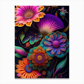 Psychedelic Flowers Canvas Print