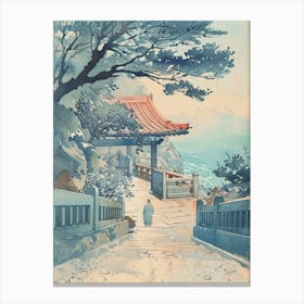 Kamakura Japan 3 Retro Illustration Canvas Print