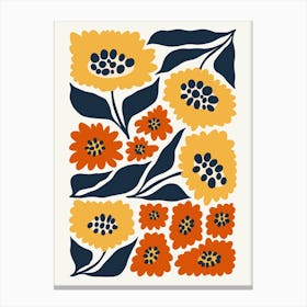 Yellow Red and Blue Flower Market Matisse Style Canvas Print