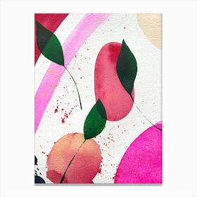Pink and Green 2 Abstract Watercolor Painting Canvas Print