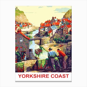 Yorkshire Coast Vintage Travel Poster Canvas Print